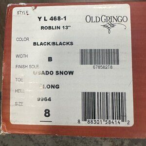 Women's Old Gringo, Size 8, Black Boots